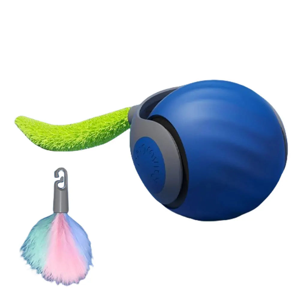 USB Rechargeable Smart Cat Toys Ball with Replacement Tail Automatic Cat Toys Ball Speedy Tail Cat Toy Cat Interactive Ball Toys